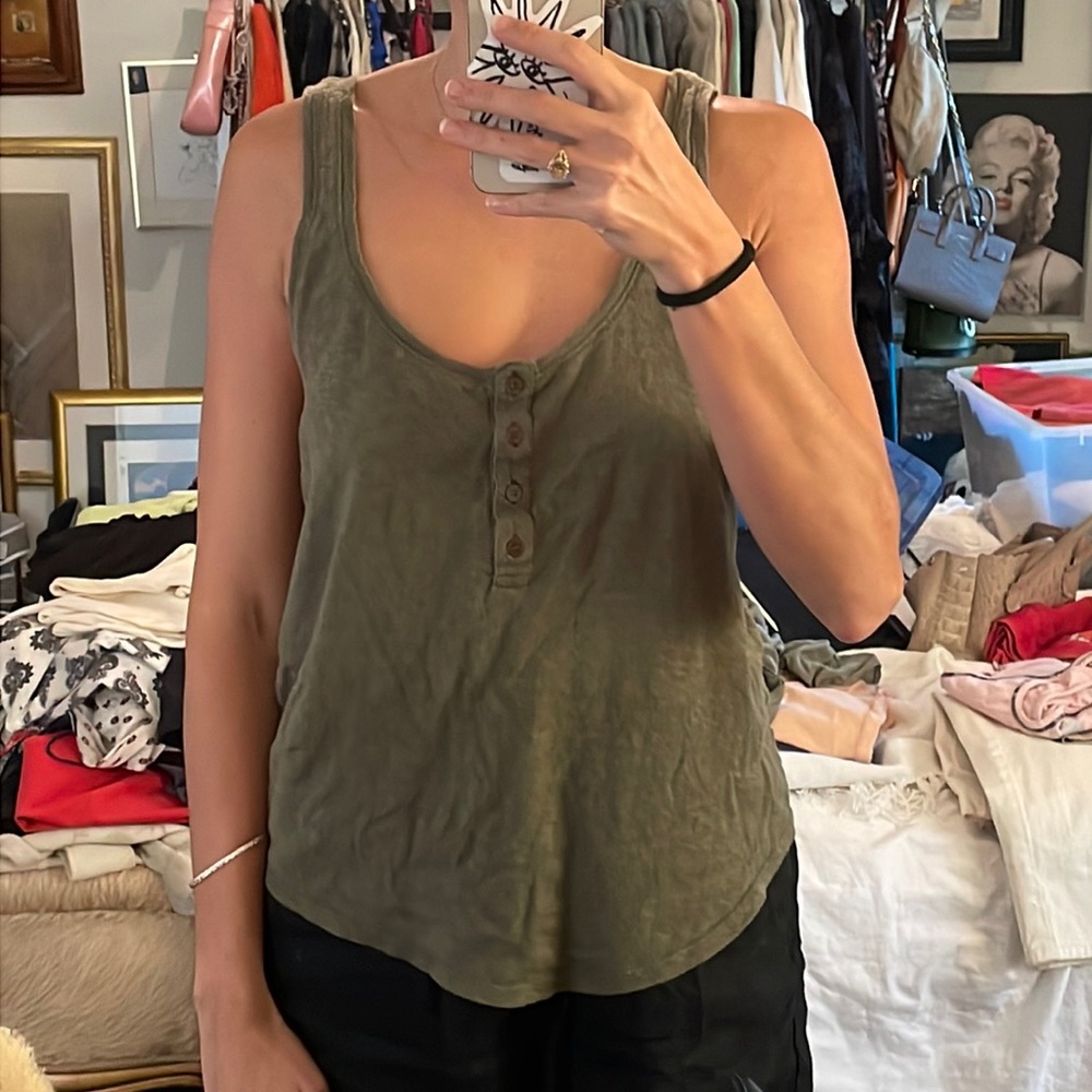 Olive green tank top